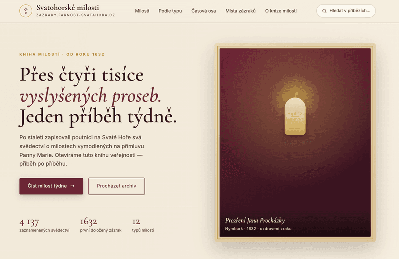 Digitalizace Portálu zázraků a milostí