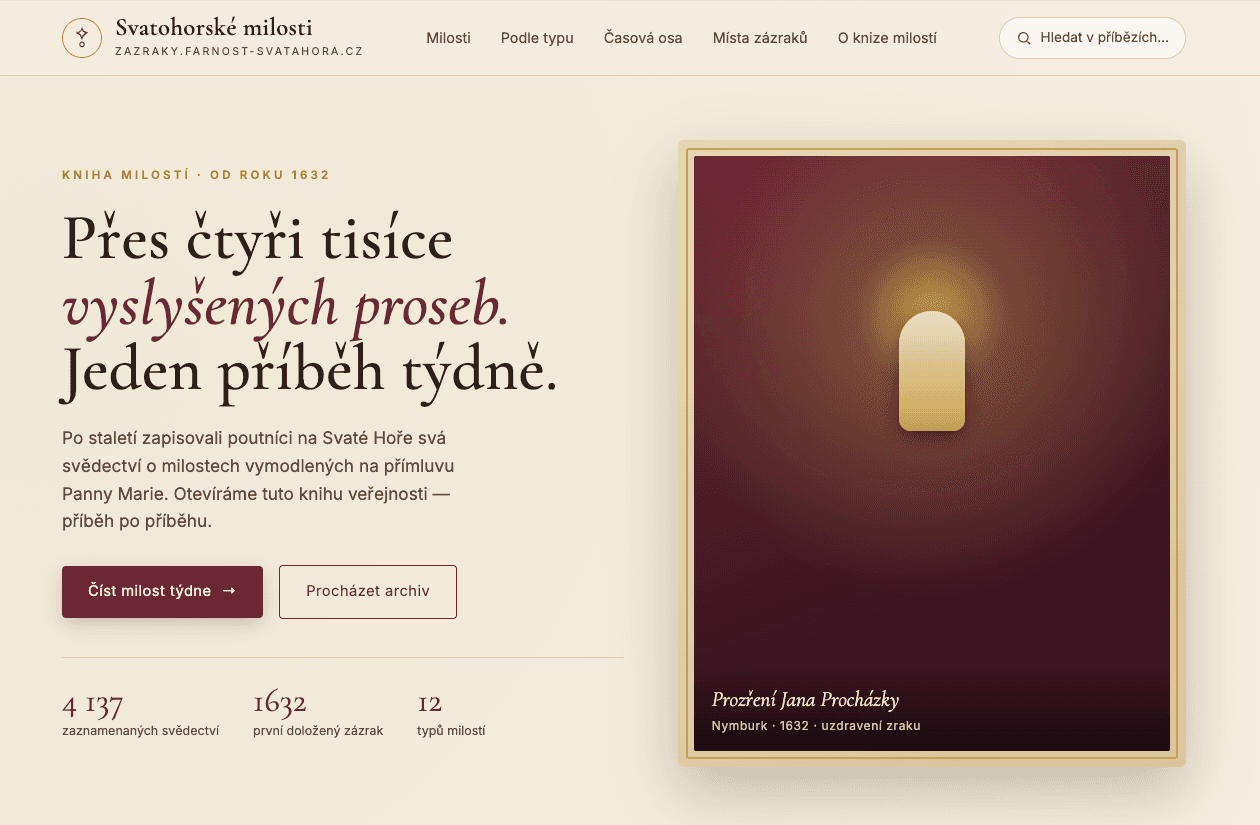 Digitalizace Portálu zázraků a milostí